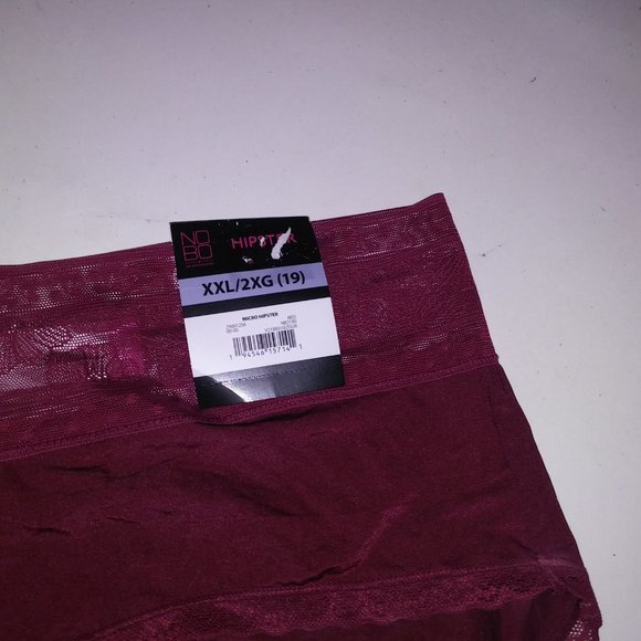 No Boundaries Panty XXL 2X 19 Hipster Solid Burgundy Lace Trim New With Tags  *B - Picture 4 of 7